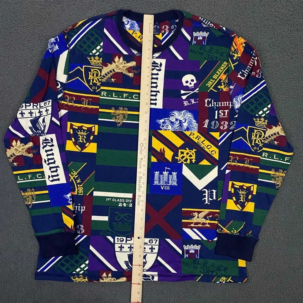 Polo Ralph Lauren Thermal Shirt Mens XL Rugby Collegiate Waffle Pajama Sleep - Picture 7 of 9